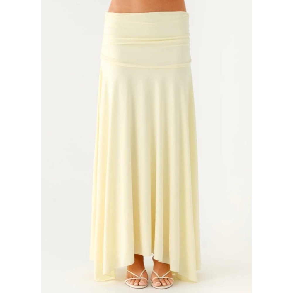 Peppermayo Liana Ruched Maxi Skirt Yellow‎ Size 10 New With Tags